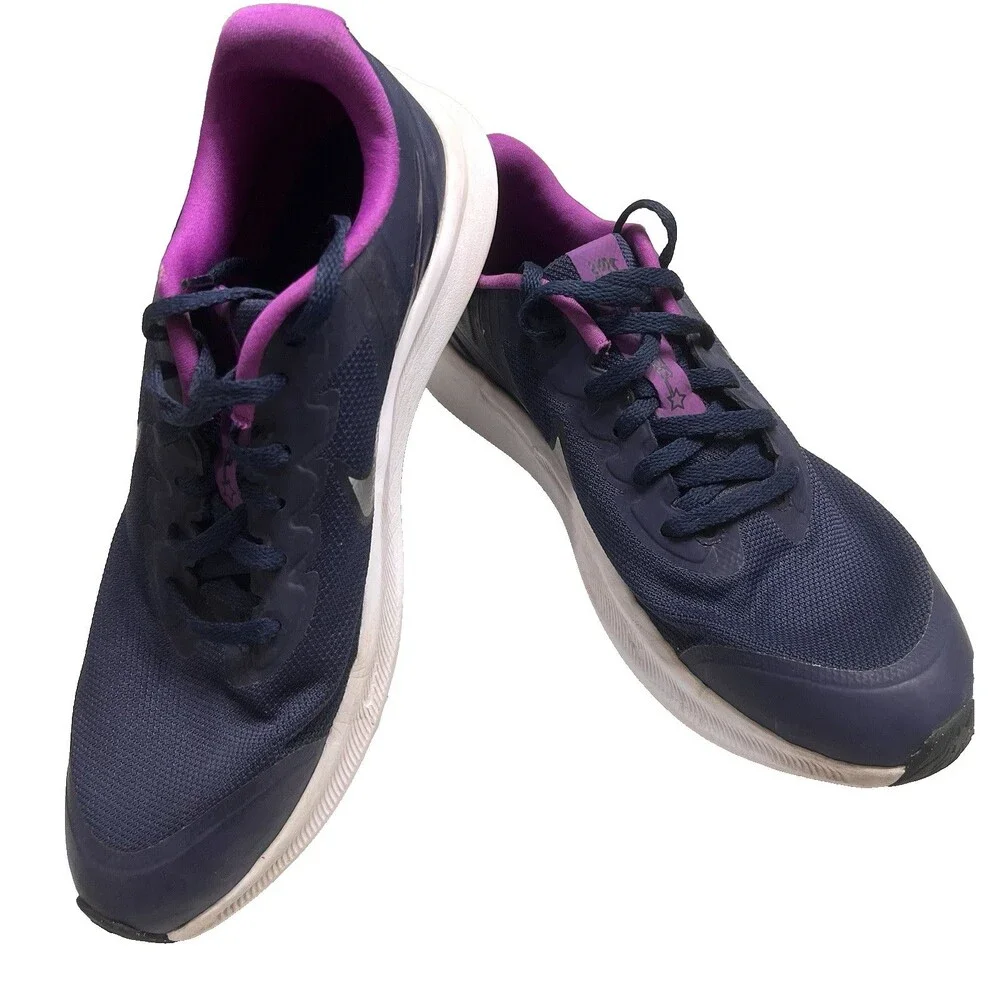 Nike Star Runner Kids DA2776-404 Navy Blue Purple Lace Up Size 6Y Athletic Shoes